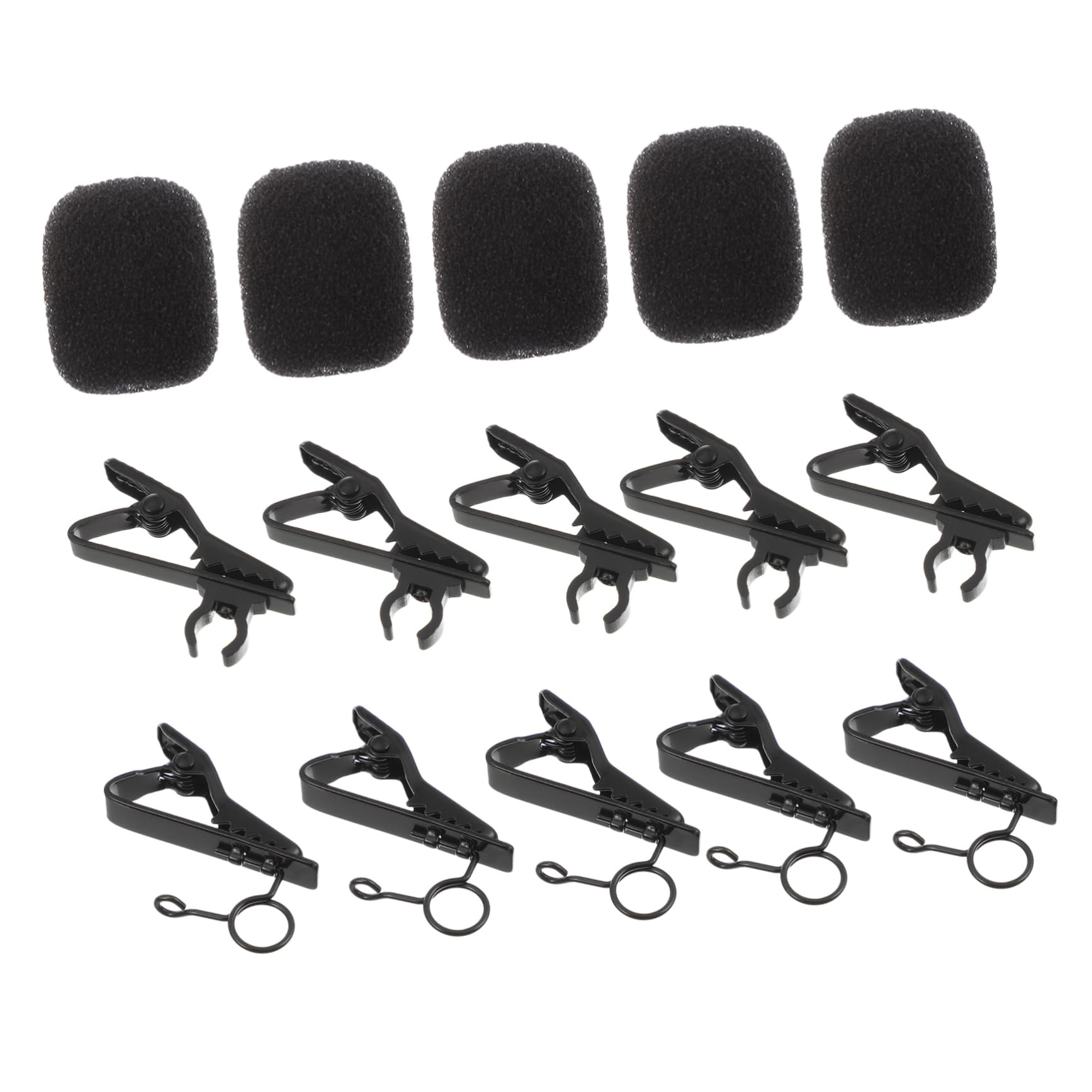 18pcs Mini Microphone Set Mic Microphone Replacement Circle Clips Tie Clip Sponge Cover for Performances