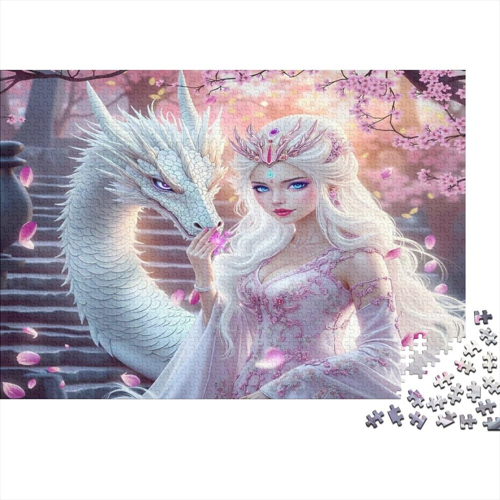 Puzzle de 1000 piezas de la Princesa de Dragón Blanco, un regalo original 8