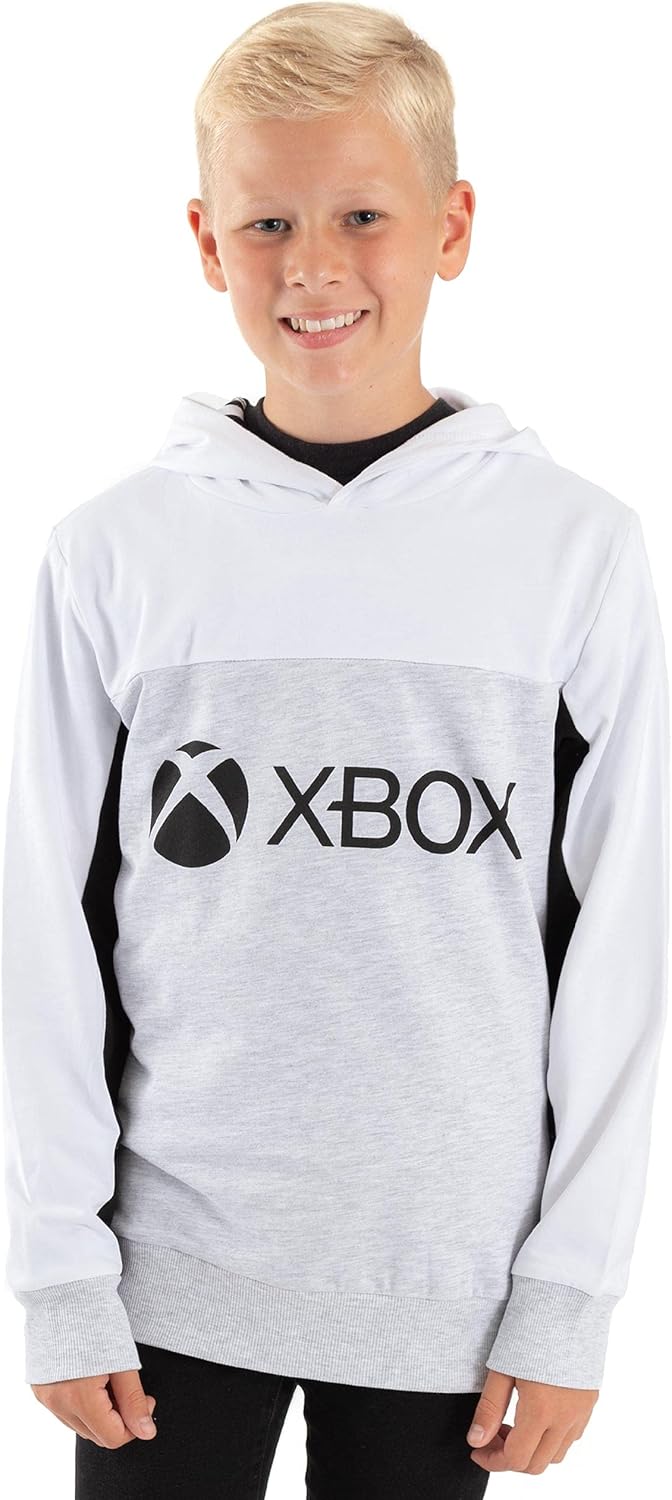 Xbox Hoodie Boys Kids Game Console logo Grey Hooded Sweatshirt Merchandise