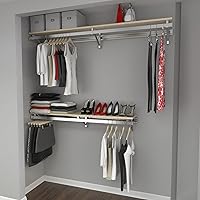 Vista 5 de RCMBY Elite 80" Top and Bottom Shelf Rod kit with Long Hang White Closet System