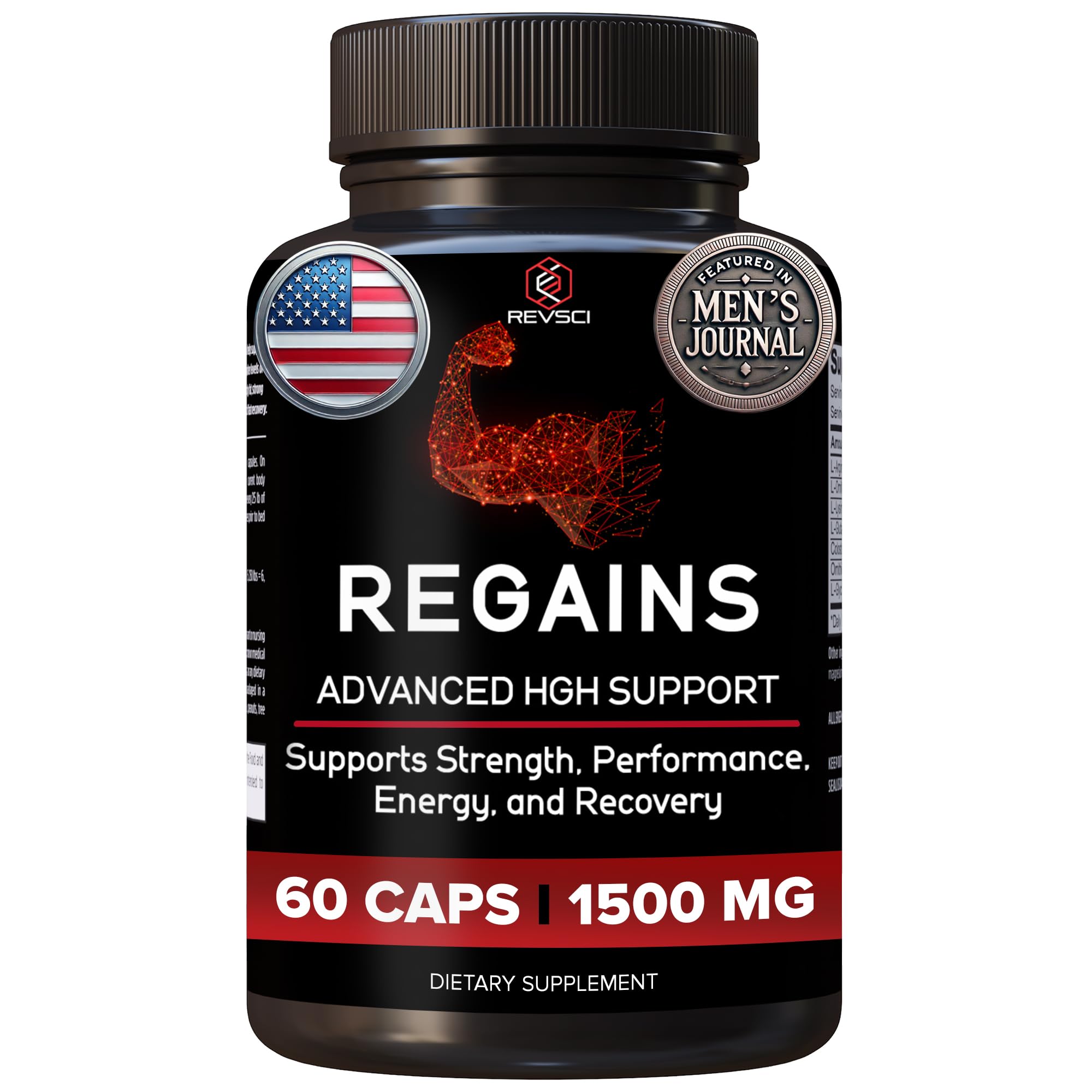 HGH Supplements for Men & Women - Regains Natural Anabolic Muscle Growth Building & Human Growth Hormone for Men, Muscle Builder for Men, Muscle Recovery Post Workout Supplement, 60 Protein Pills