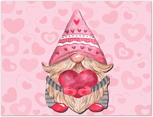 Miniatura 4 de Tarjetas de notas en blanco de gnomos de San Valentín tarjetas de felicitación para el día de San Valentín con sobres 4 diseños únicos 55 x 425