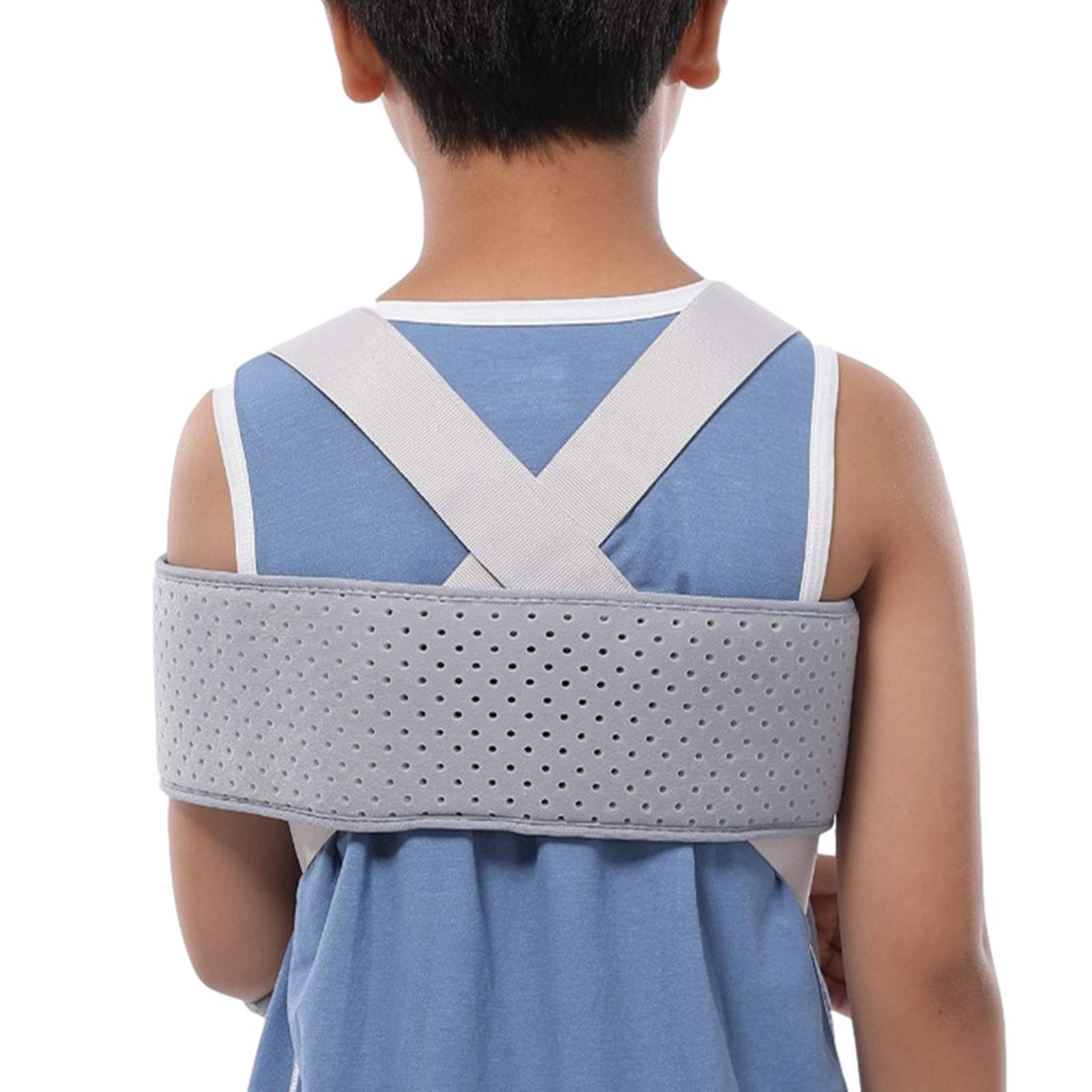 Cabestrillo para niños, material transpirable, máxima comodidad, manguito rotador totalmente ajustable, soporte de codo para hombro roto y espacio de almacenamiento para estabilizar el brazo
