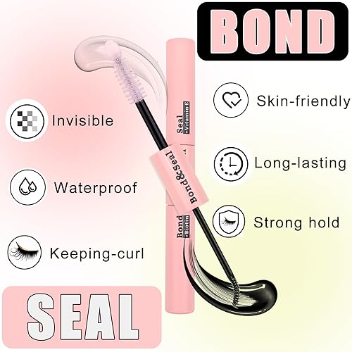 Miniatura 2 de Veleasha Kit de extensiones de pestañas, 190 unidades, pestañas individuales con unión de pestañas impermeable, sello y pinzas para pestañas, kit de