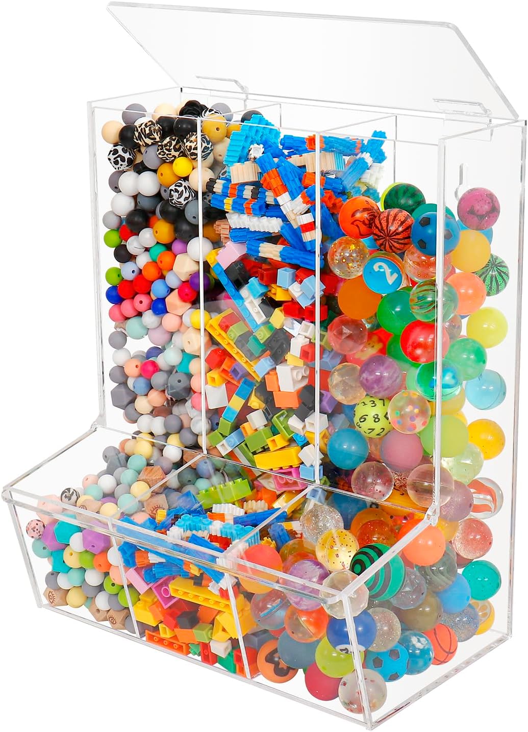 Amazon.com: SIGOMAY Acrylic Wall Toys Organizer 3 Divider Storage Box ...