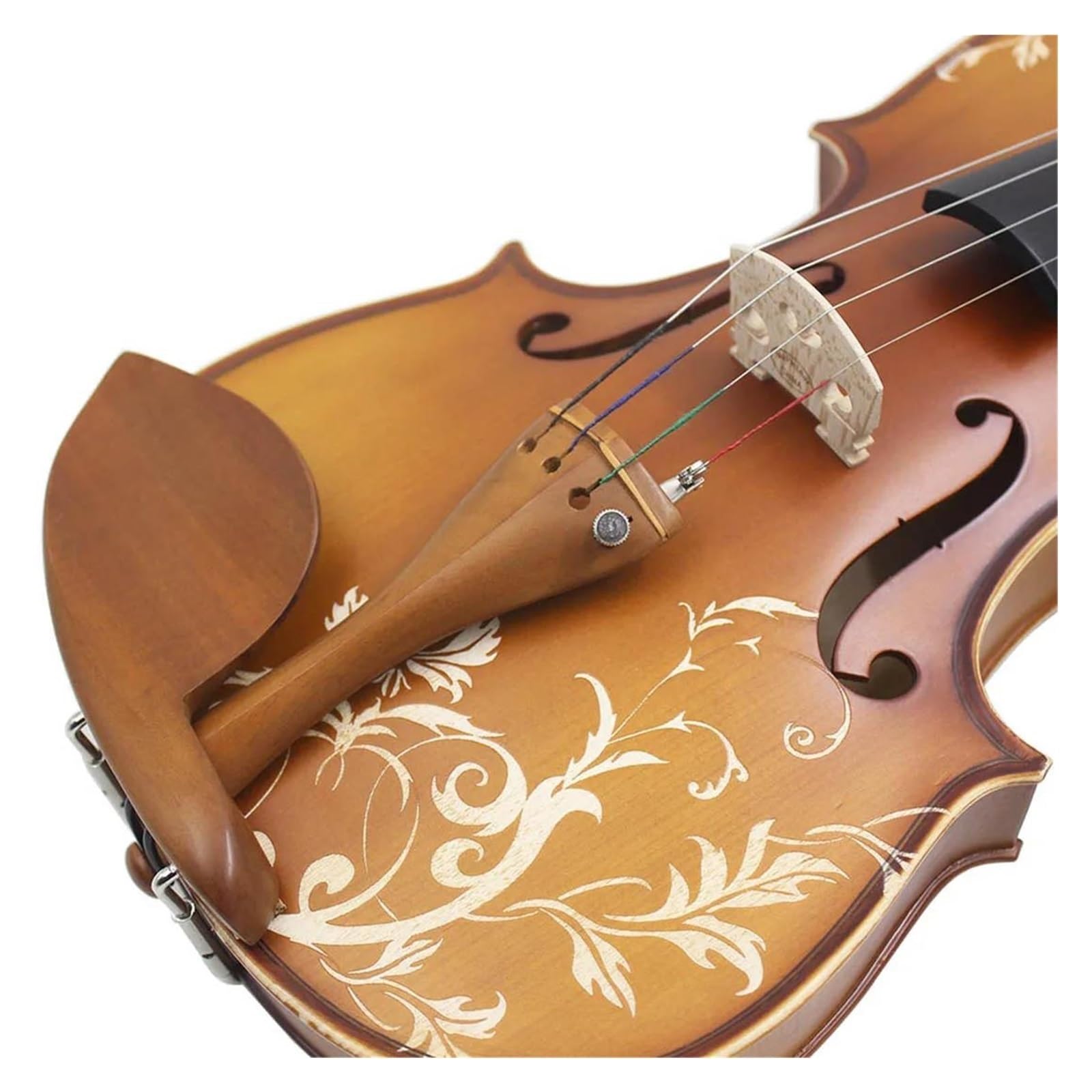Skrzypce Skrzypce Korpus Z Hebanu Podbródek Ręcznie Rzeźbiony Instrument Strunowy Naramiennikiem I Tunerem