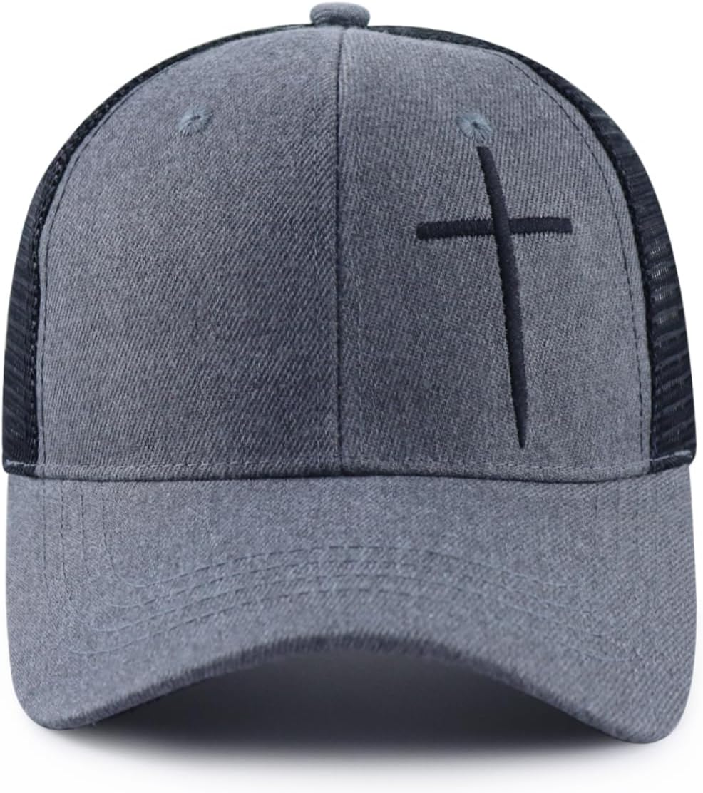 Jesus Cross Hat for Men Women, Funny Adjustable Cotton Embroidered Christian Religious Faith Baseball Cap
