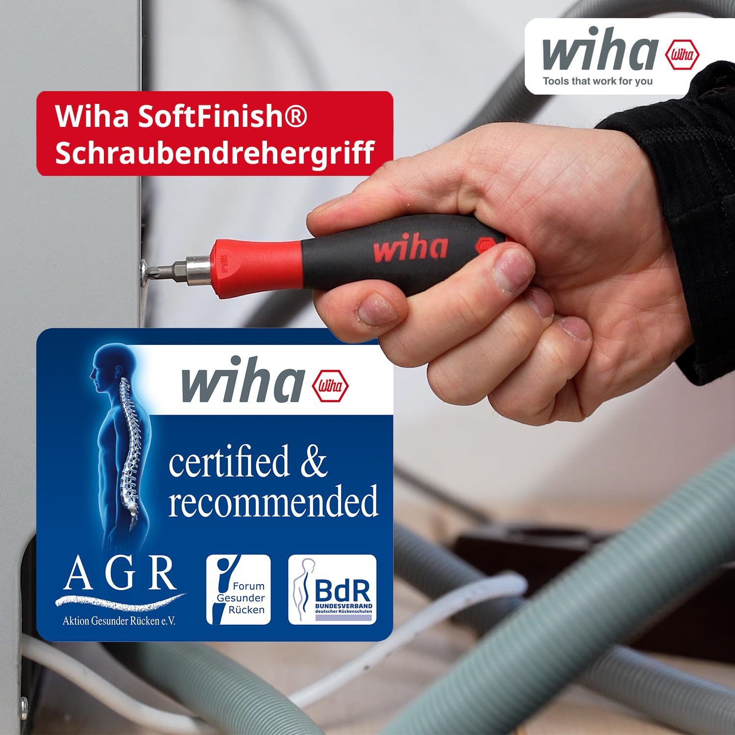 Wiha ProBuddy® Evo 40-tlg. Bit- & Steckschlüssel-Set 1/4" SoftFinish Schraubendrehergriff, Mini-Ratsche 72 Zähne, magnetischer Bithalter I Kompaktes Werkzeugset für Profi, Heimwerker, Fahrrad (46960)