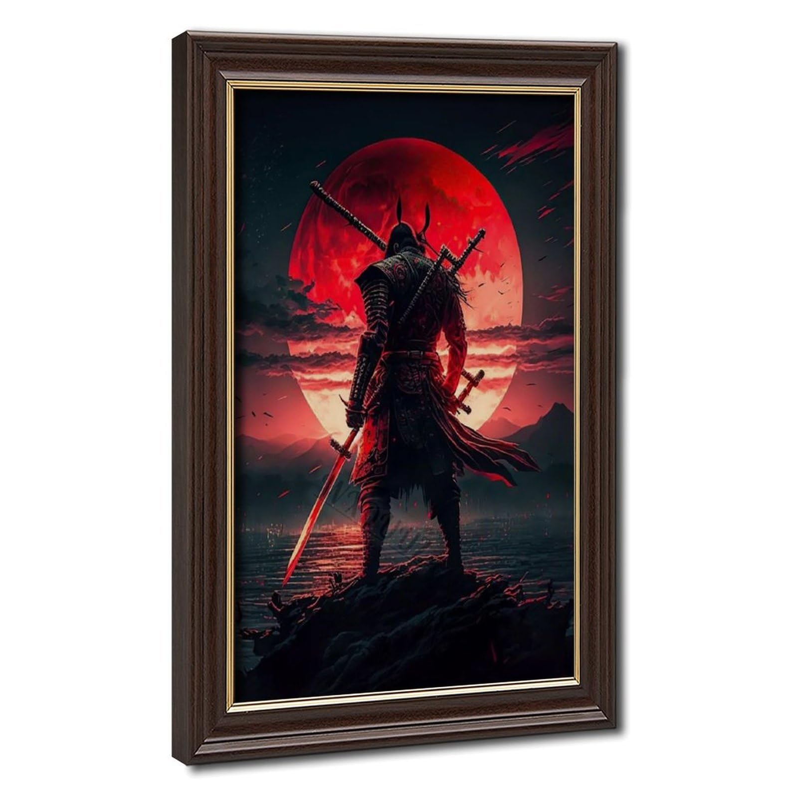 Pyberon Japanese Samurai Vintage Poster Canvas Poster Bedroom Decor Landscape Office Room Decor Gift 24" L X 36" W
