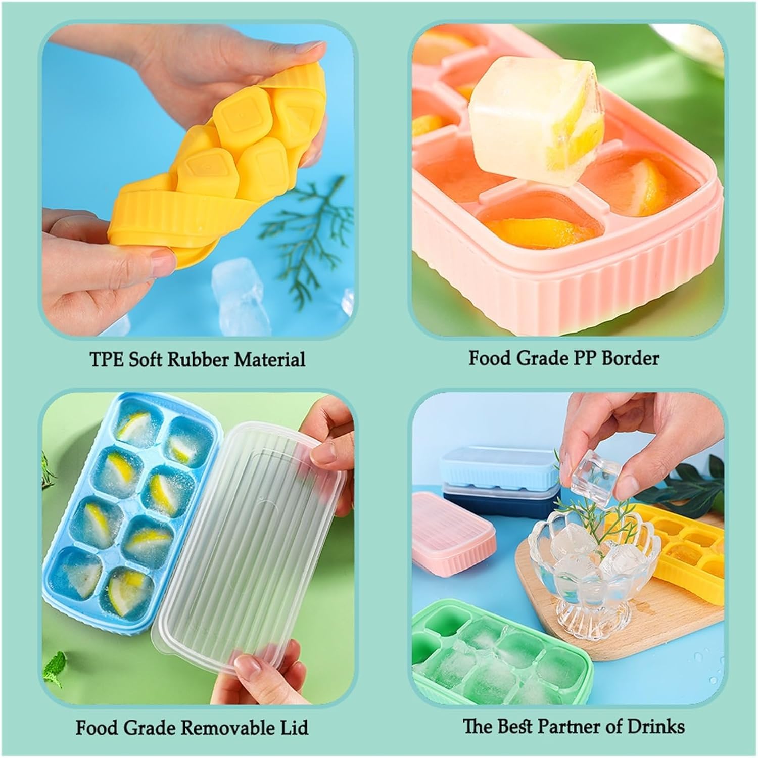 Large Silicone Ice Cube Tray - 8 Cavity, Keep Drinks Cold -5