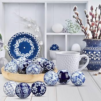 Amazon.com: Vesici 9 Pcs Blue and White Porcelain Balls