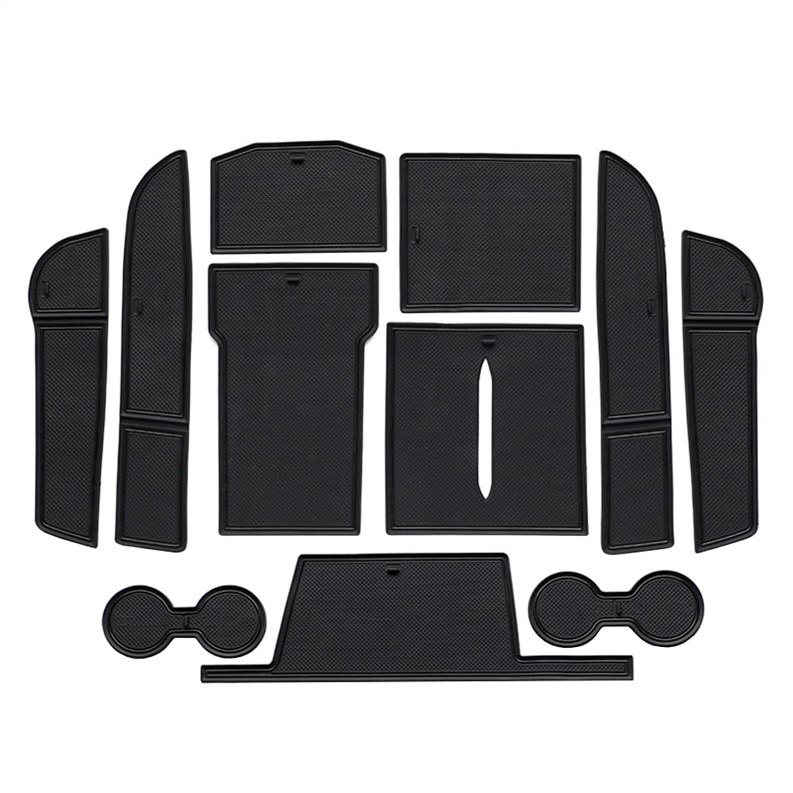 [Novità 2024] GAFAT Tesla Model 3 2024 2025 Tappetini Antiscivolo, Tesla Model 3 Highland 2024 Tappetini in Gomma Console Centrale, Contenitori, Cuciture per Porta, Accessori Tesla Model 3 (Nero)