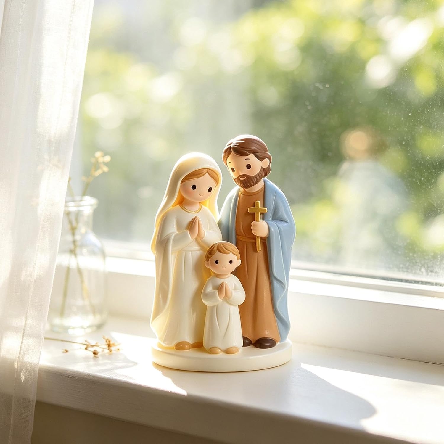 Nativity Scene Figures, Resin Christmas Centerpiece, Classic Table Ornament | Resin Festive Classic Design, 6.3x9.5cm, Nativity Scene Figures, Tabletop Christmas Ornaments, for Mantels Shelves & Churches