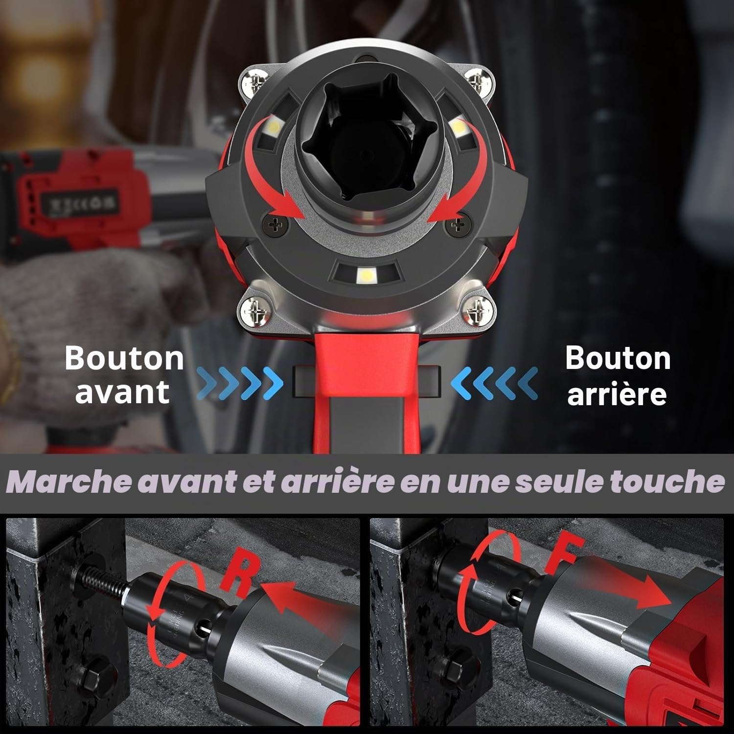 Clé à percussion sans fil 2000 Nm avec batterie