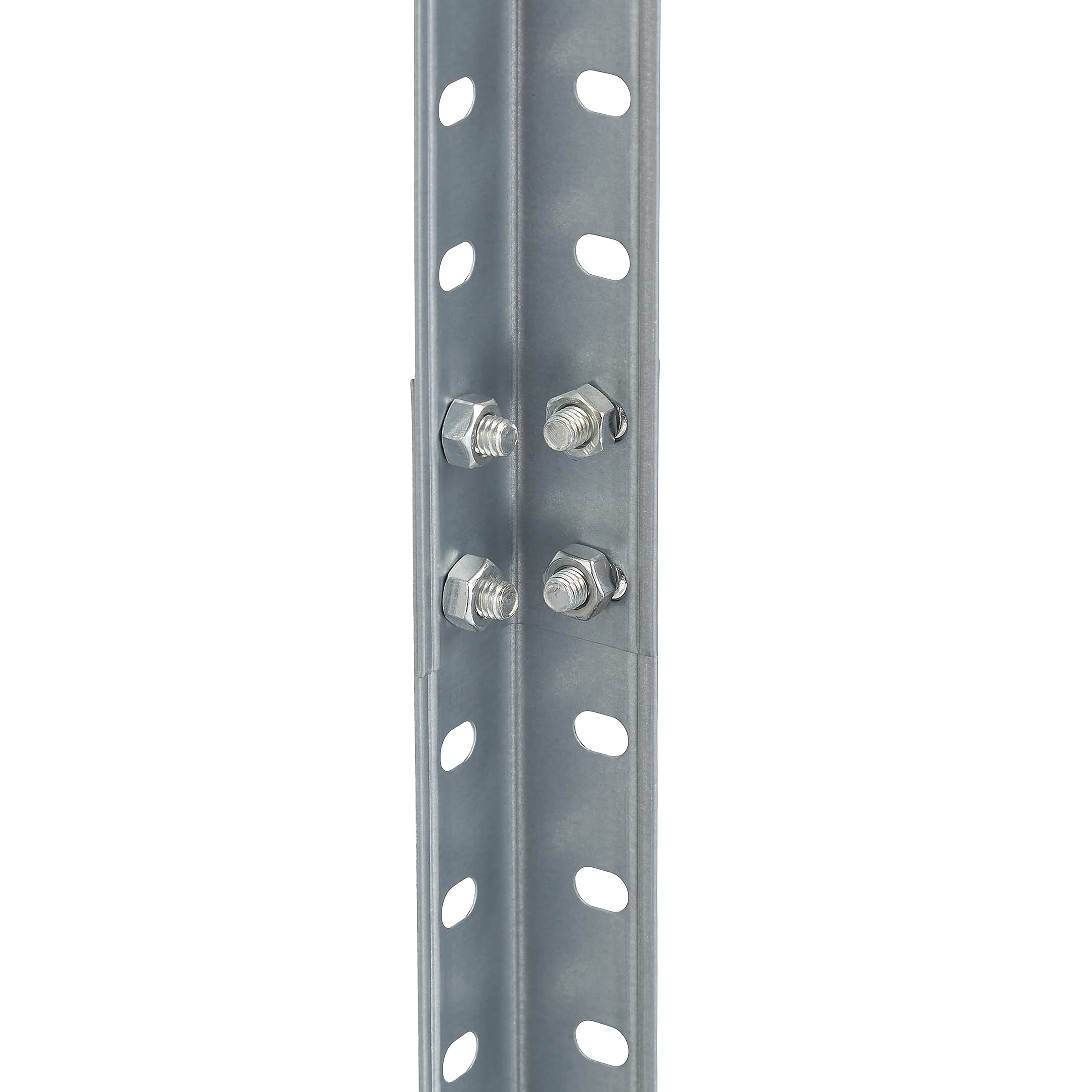 Relaxdays Estantería Metálica Industrial, 4 Baldas, 150x75x30 cm, Resiste 200 kg, Taller, Acero Galvanizado, Plateado