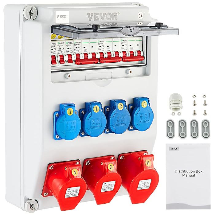 Buy VEVOR Wall Power Distributor, ABS Plastic, Distribution Board with