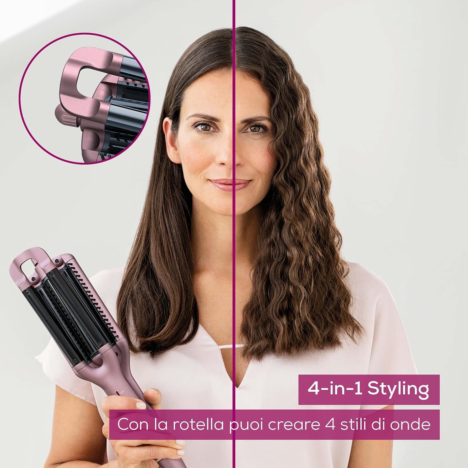 Beurer HT 65 Arricciacapelli 4 in 1, per Onde ai Capelli alla Moda in Quattro Diversi Look con un Unico Dispositivo, temperatura da 160-210°C, rivestimento cheratina ceramica, spegnimento automatico