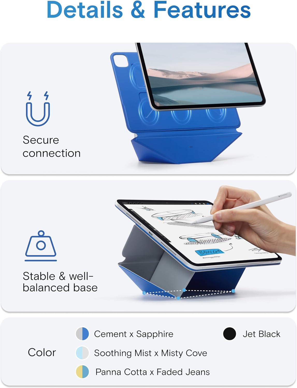 MOFT Dynamic Folio Case for iPad mini 7th A17 Pro 2024 & iPad mini 6th A15 2021, 8.3 Inch Slim Magnetic Stand Case with 20+ Viewing Angles, Auto Wake/Sleep, Ultra Thin, Jet Black - Image 9