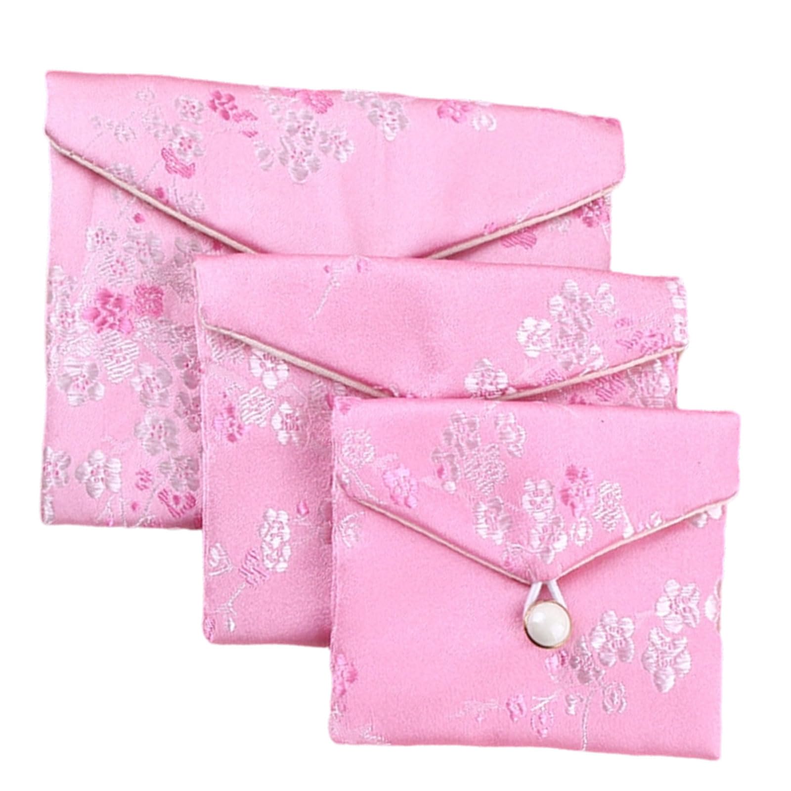 uikios Brocade Antique Inspired Jewelry Box Alternative Organizers Pouches Portable for Earring Necklace Storage Portable Jewelry Pouches