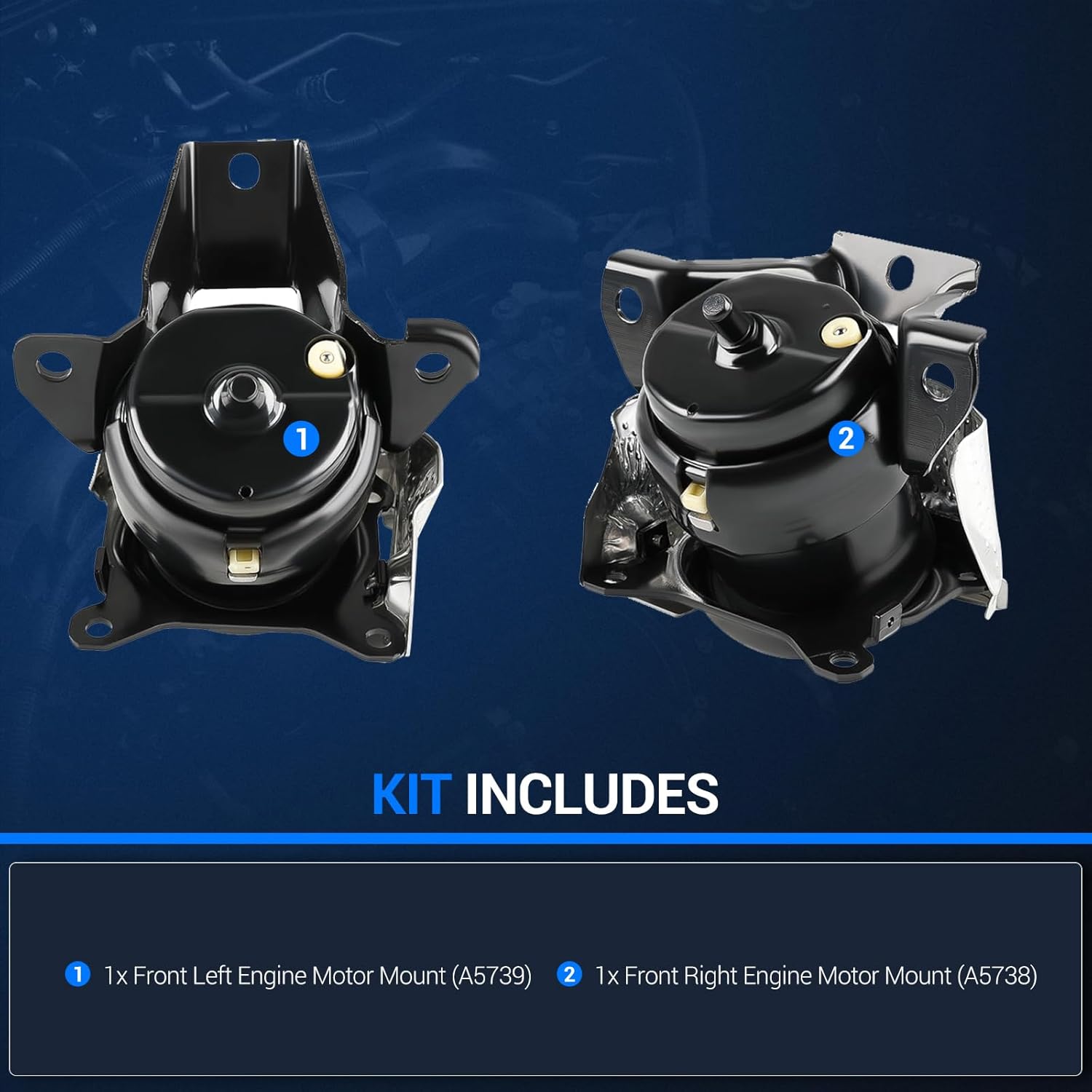 Autoround Engine Motor Mount Kit Compatible with 2014-2020 Chevy Silverado 1500 Suburban Tahoe, GMC Sierra 1500 Yukon XL, 15-20 Cadillac Escalade ESV, 4.3L 5.3L 6.2L, Replace# A5739 A5738, Set of 2