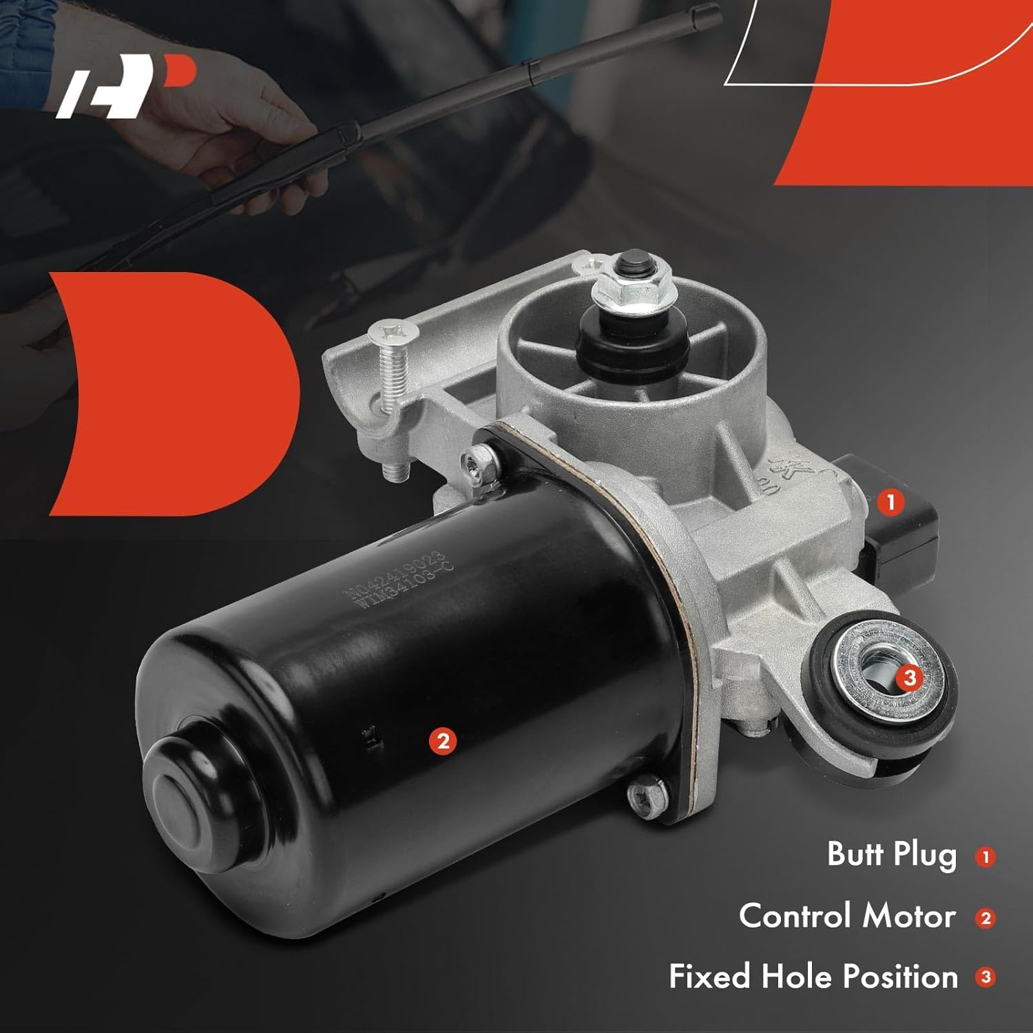 A-Premium Front Windshield Wiper Motor Compatible with Suzuki Forenza 2004-2008, Reno 2005-2008 & Chevrolet Optra 2004-2007, 7-Pin