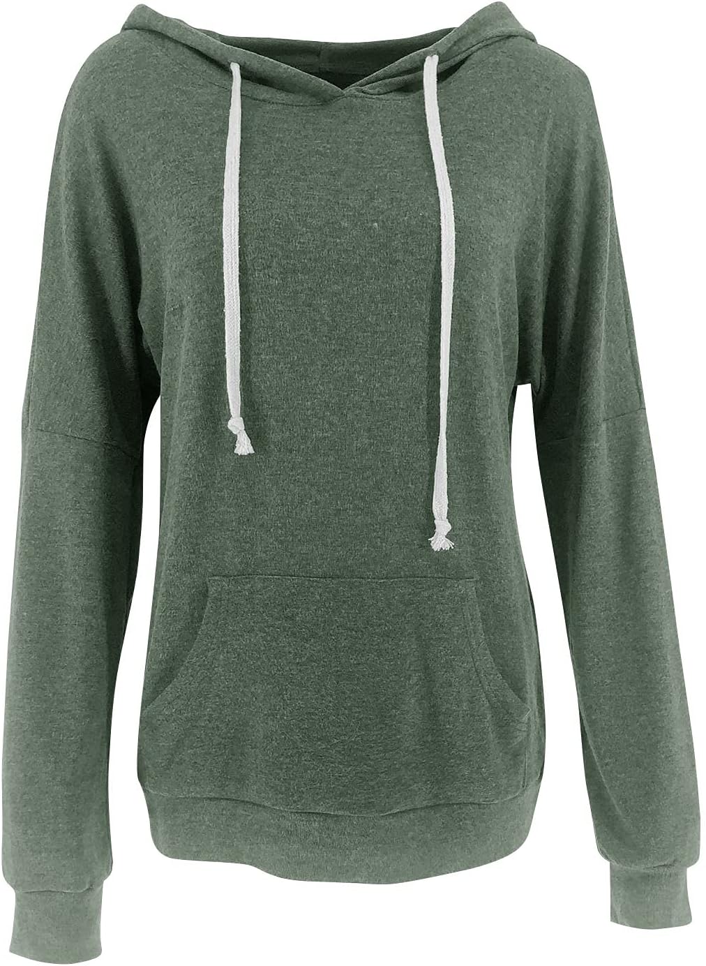 PRETTODAY Women's Casual Lightweight Hoodies Long Sleeve White Drawstring Sweatshirts Loose Pullovers with Pocket - Image 4