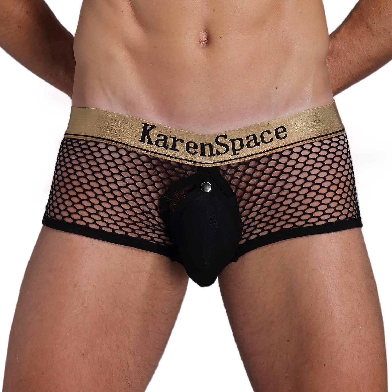Mens Underwear Briefs Bikini Sexy Lingerie Nightclub Panties with Snap Button