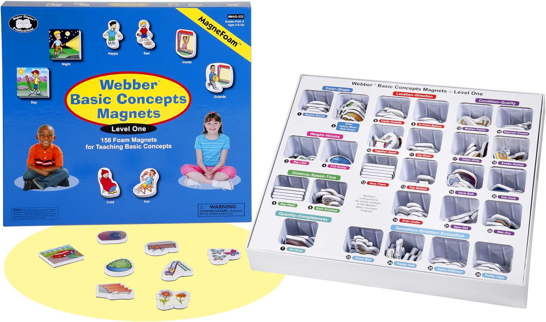 Super Duper Publications | Webber® MagneFoam Basic Concepts Magnets Level 1 | Educational Material for Children