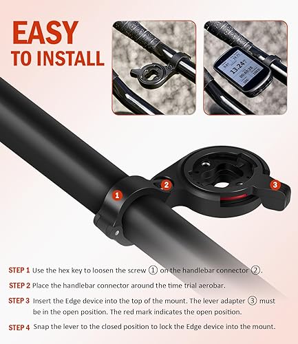 Miniatura 4 de Bicicleta 0.874 in TT Manillar Soporte de computadora para Garmin Edge GPS Bike Computer, contrarrelojTri Bar Mount Reemplazo para Garmin