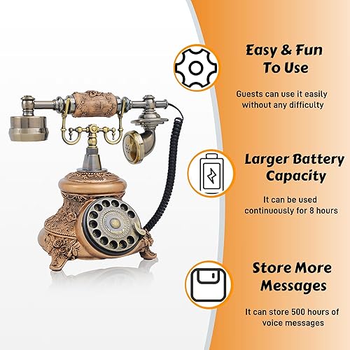 Miniatura 2 de RetroVox Libro de visitas de audio para teléfono de boda, fácil de usar y compromisos divertidos, aniversarios, baby showers, registro de