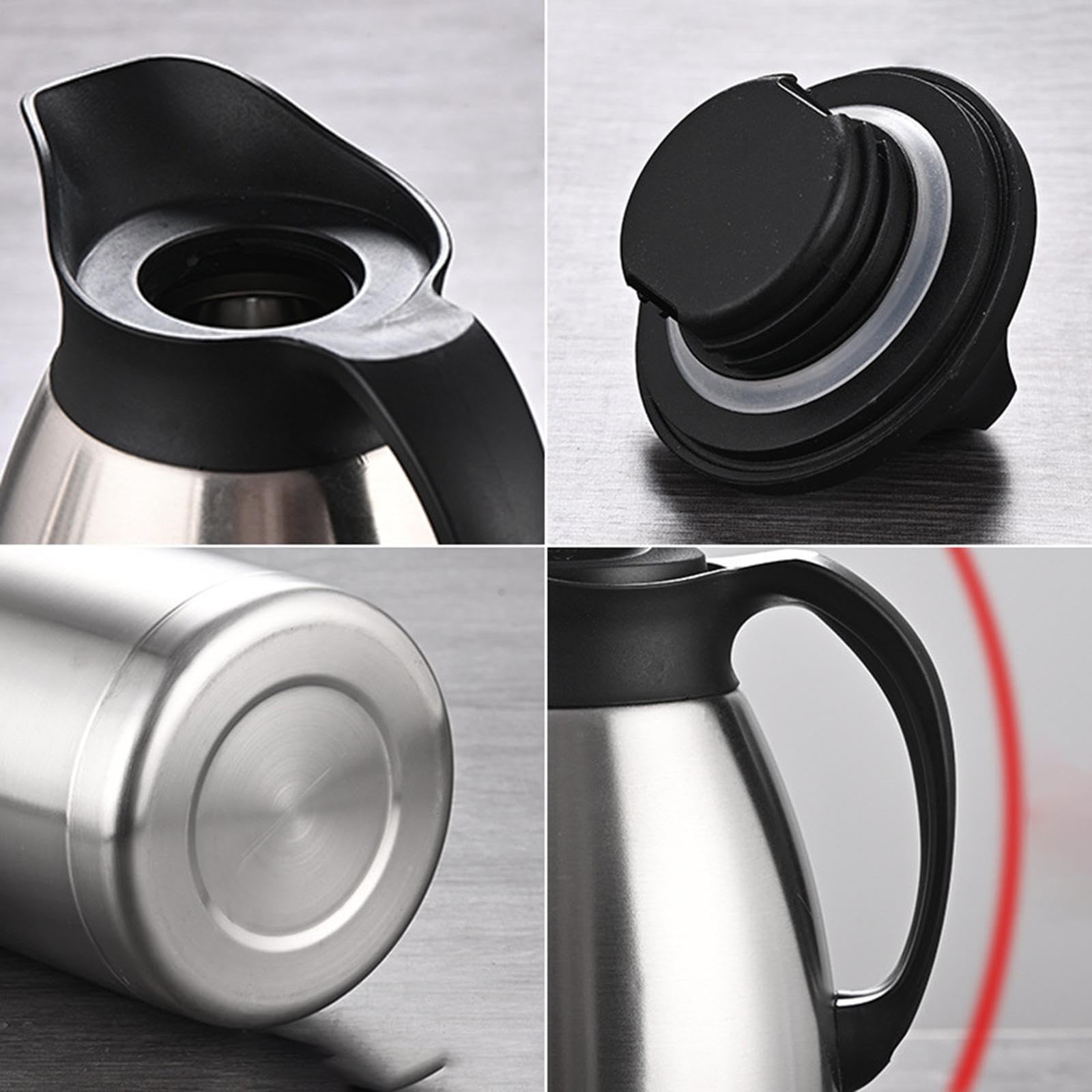 Jarra Térmica de Café con Tapa Jarra para Agua Y Té de Acero Inoxidable Termo con Aislamiento Al Vacío Dispensador de Líquidos Calientes Adecuada para, 3l