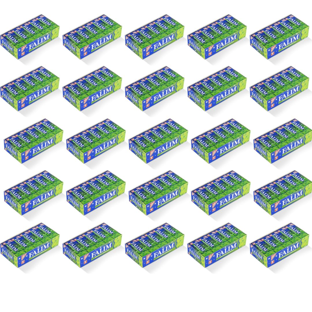 25 packs x Falim Mint Flavored Sugar-Free Chewing Gum 5-Pack 20 Pieces