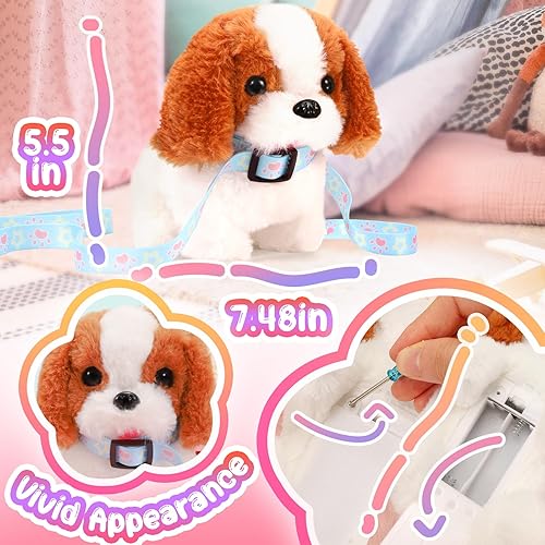 Miniatura 4 de Tagitary Juguetes de peluche para cachorros, juguete electrónico para perros que caminan y ladran, juguete interactivo para perros falsos para niños