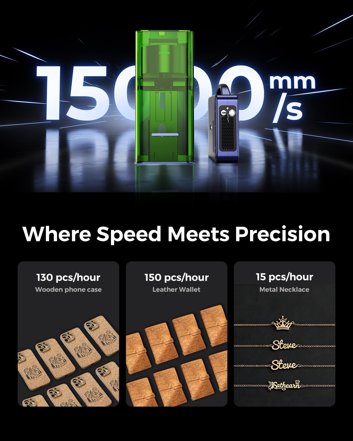 GWEIKE G3 Ultra 60W MOPA & 40W Diode Dual Laser Engraver, 3D Grayscale & Color Metal Engraving, 16MP Smart Camera, 15,000mm/s Fast Fiber Laser Cutter and Laser Engraver Machine for Metal Wood Acrylic