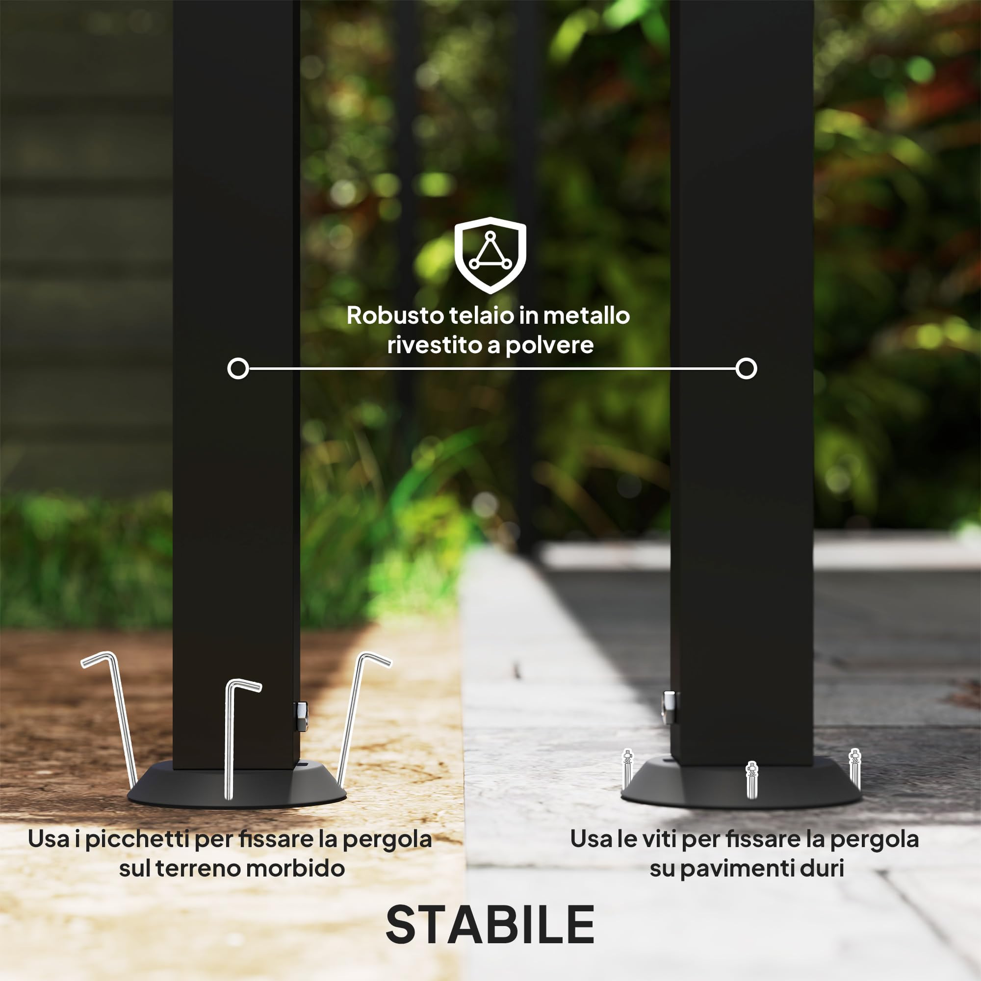 Outsunny Pergola Addossata 2.5x3m con Design Curvo e 16 Fori di Drenaggio, Gazebo Pergolato da Giardino in Metallo e Poliestere con Viti, per Esterno, Terrazza e Patio, Protezione UV, Crema