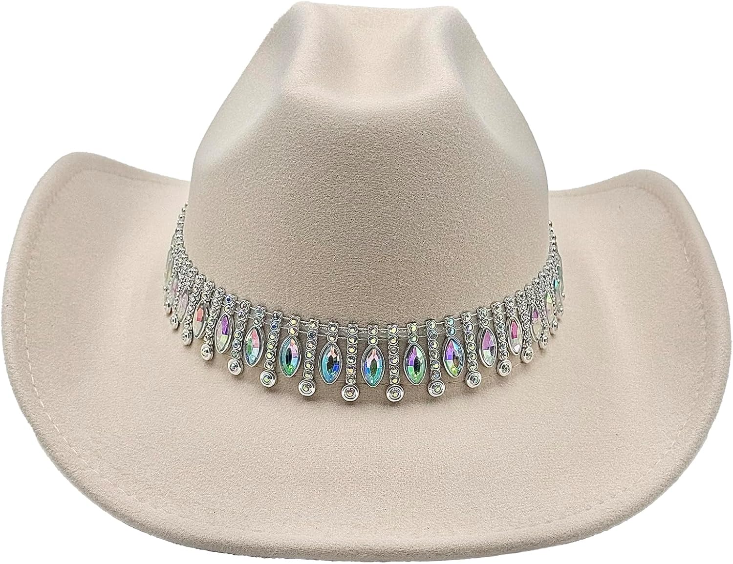 Shiny Rhinestone Women's Cowgirl Hat Western Cowboy Retro Panama Unisex Sequin Wide Brim Hat - Image 2
