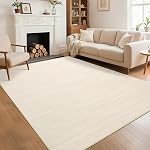 GarveeHome 5x7 Modern Solid Area Rug for Living Room Bedroom Contemporary Minimalist Throw Floor Cover Non-Slip Low Pile Carpets Ivory Simple Area Rug for Dining Room Nursery Room Dorm Home