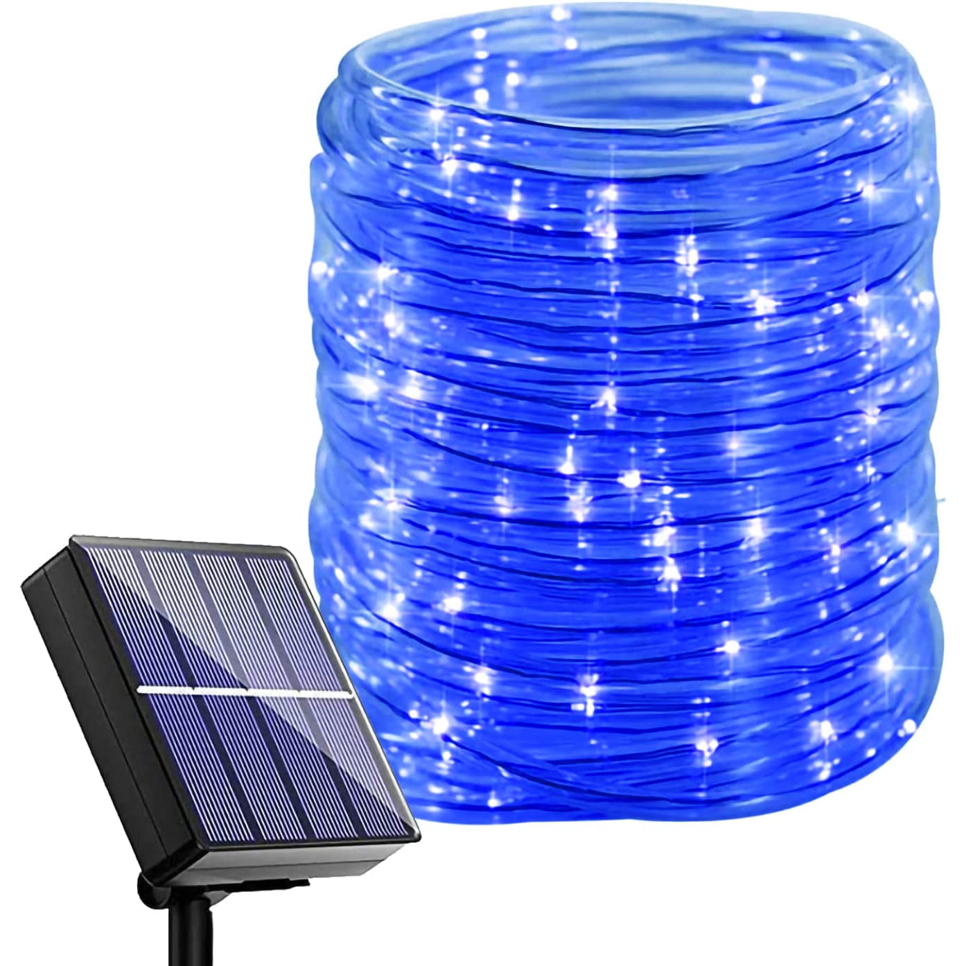 Solar Lichterkette Aussen Wetterfest 30 M 300 LED Wasserdicht Lichterschlauch Außen Lichterkette 8 Modes LED Schlauch Außen für Balkon Party Weihnachten (blau)