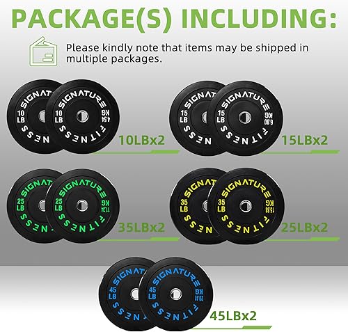 Miniatura 2 de Fitvids Juego de discos olímpicos para parachoques, discos de peso de 2 pulgadas para entrenamiento de fuerza y levantamiento de pesas, París o