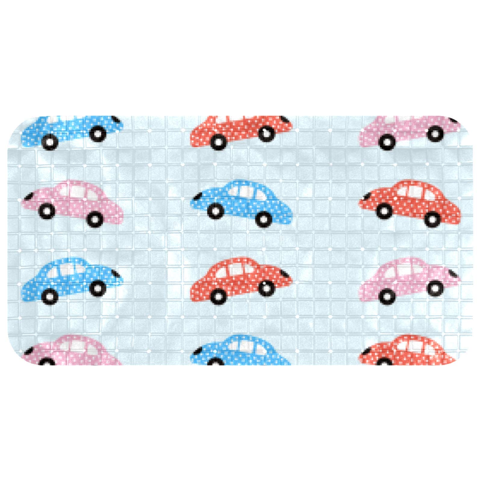 Tapis de bain pour bébé Bennigiry rectangulaire texturé voiture 35x77 cm