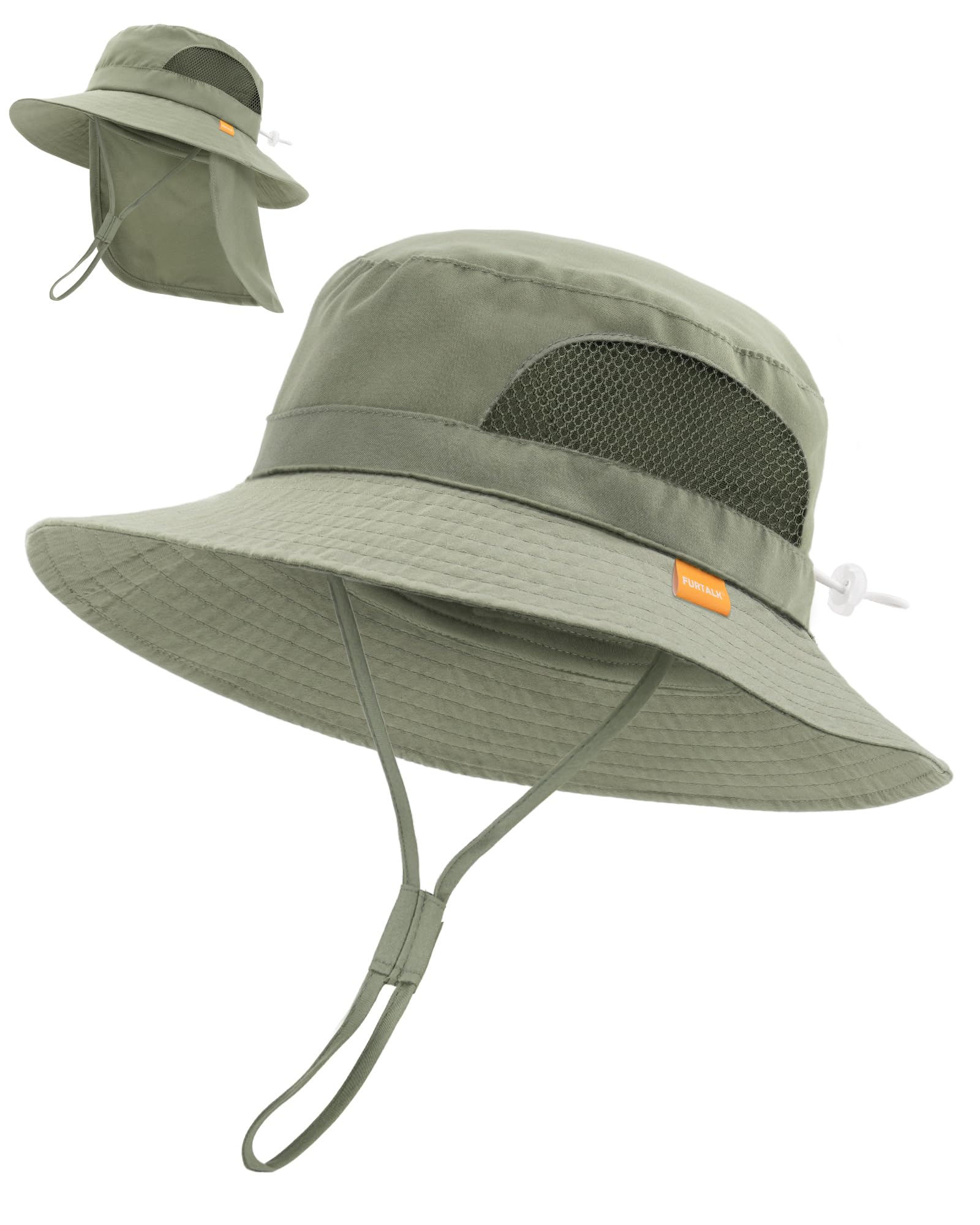 FURTALK Baby Toddler Sun Hat Bucket Hat with Neck Flap Wide Brim Hats Beach Vacation Essentials