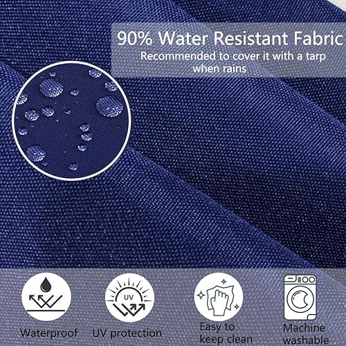 Miniatura 3 de Sqodok Juego de 4 cojines para sillas de exterior, cojines de asiento impermeables para sillas de comedor, cojines de sillas de esquina redondos