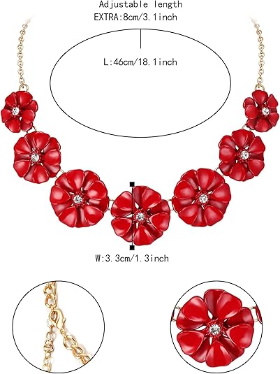 EVER FAITH Bridal Statement Necklace for Women, Collare a Girocollo con Foglia Grossa e Bavaglino Boho, Collana di Gioielli