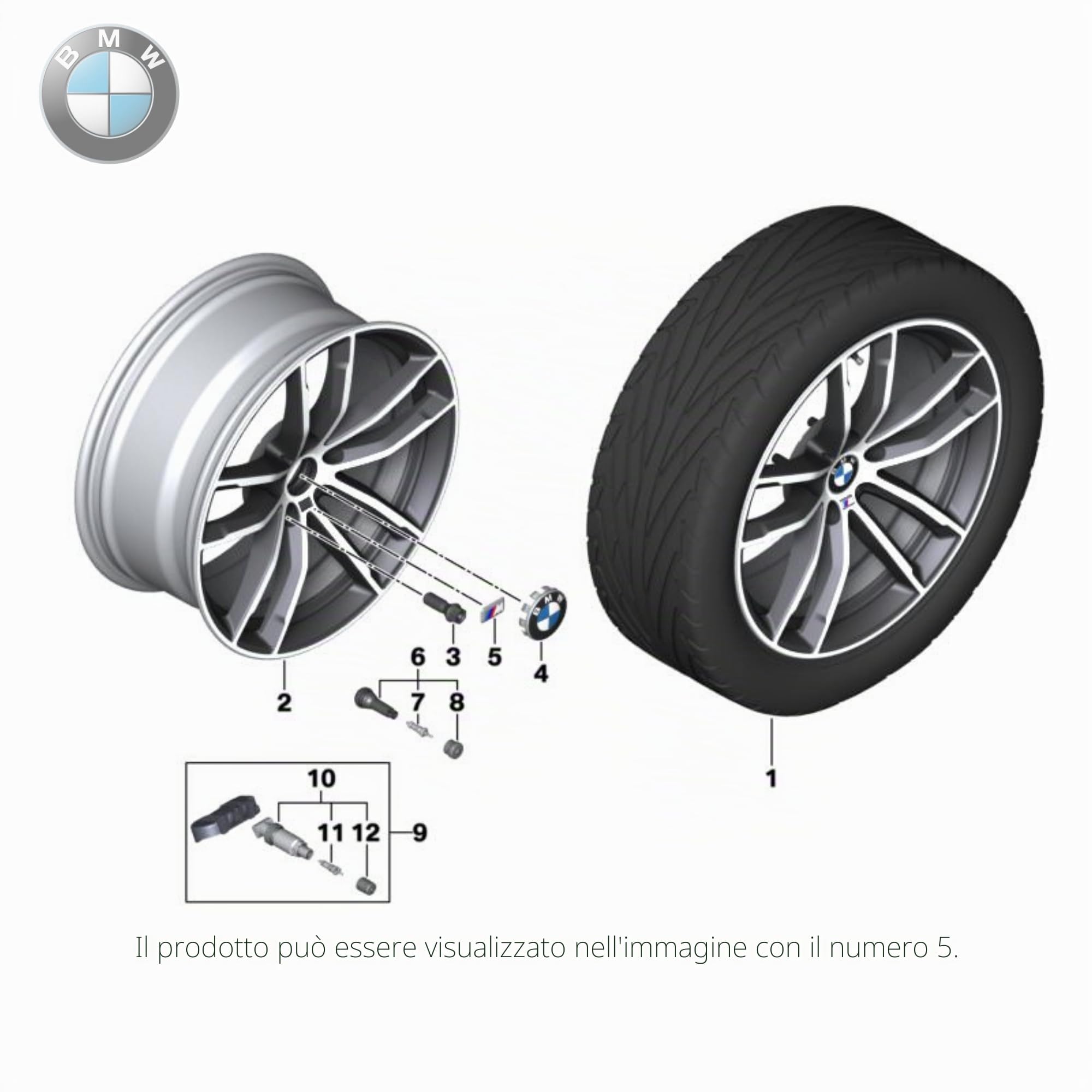 BMW Stemma Originale Serie M 36112228660 Multicolore