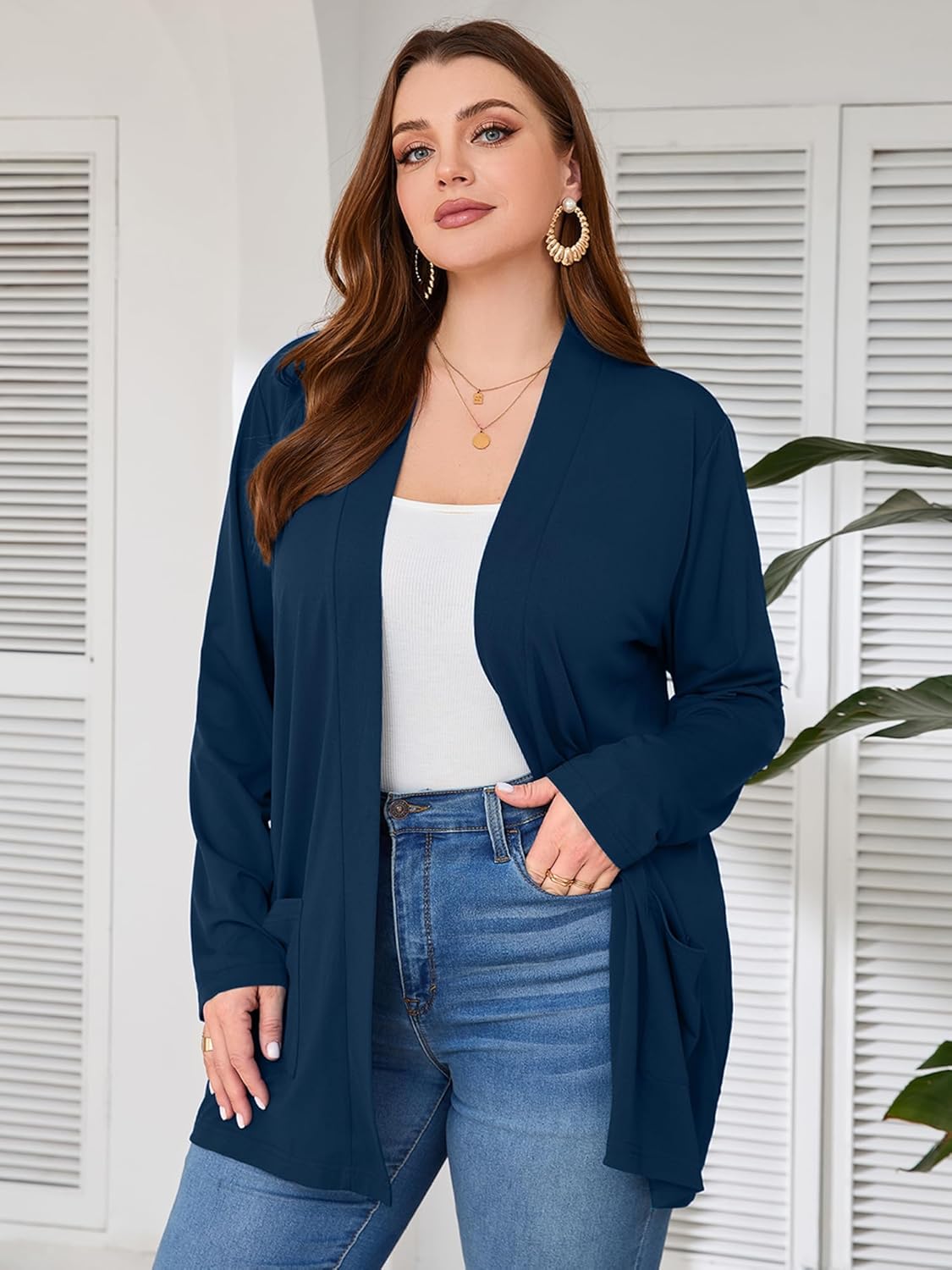 AusLook Women's Plus Size Cardigan