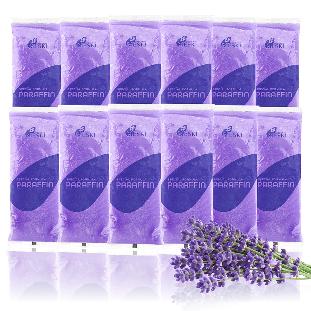Paraffin Wax Refills – 12 Pack, Lavender Scented Paraffin Wax Beads for Hand & Foot Spa, Moisturizing Wax for Dry Skin, Muscle Relaxation & Hydration, Compatible with Paraffin Bath Machines