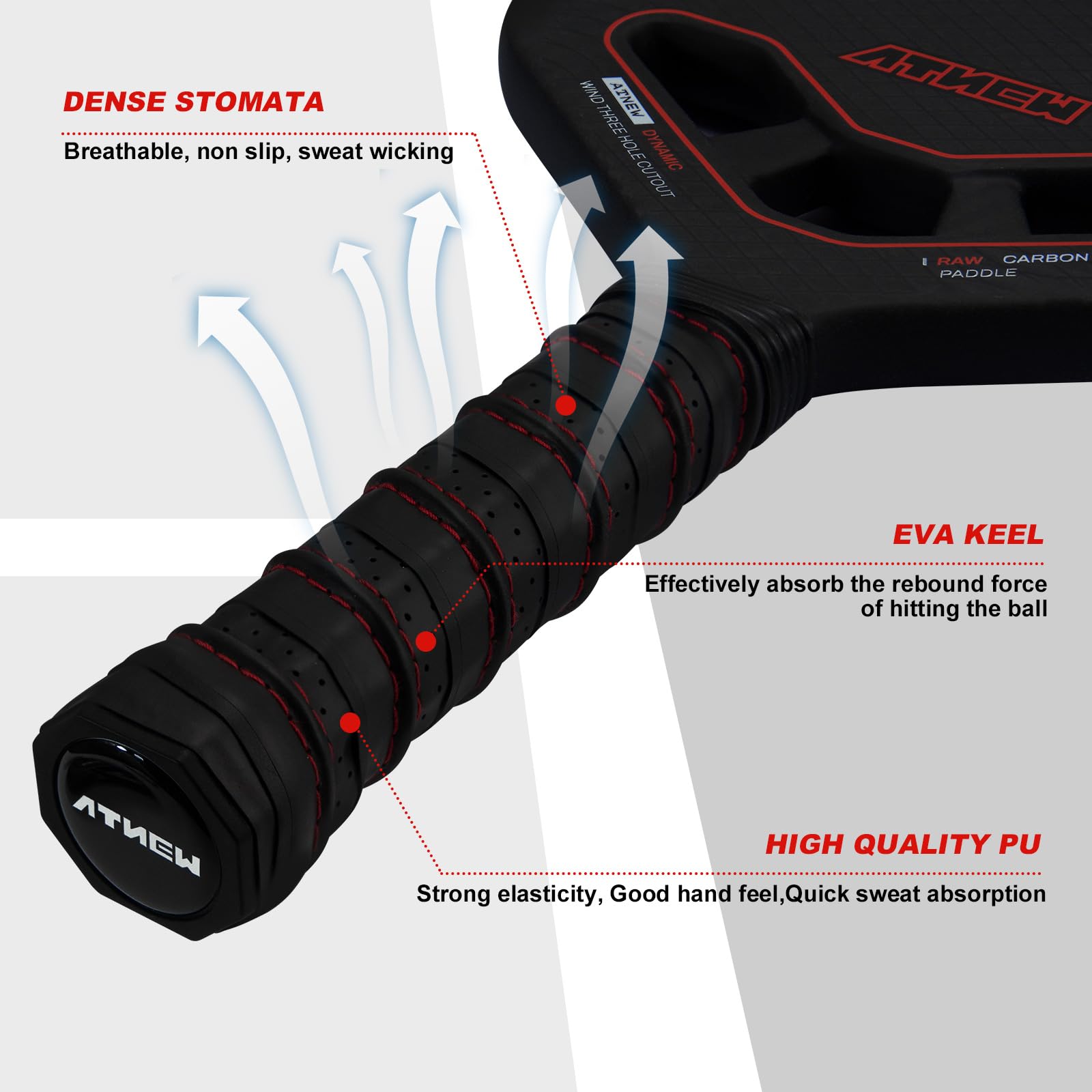 ATNEW Pickleball Paddles, Hollow T700 Carbon Fiber Picklebll