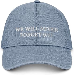 Hogue WS LLC We Will Never Forget 911 Hat (Embroidered Denim Cap)