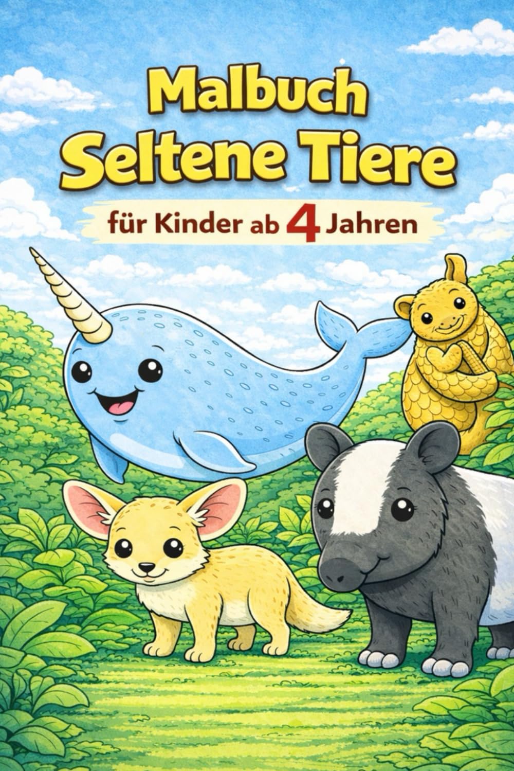 Ungewöhnliche Tiere – Malbuch für Kinder ab 4 Jahren: Große Ausmalbilder mit seltenen und besonderen Tieren – Kreativspaß für Vorschulkinder