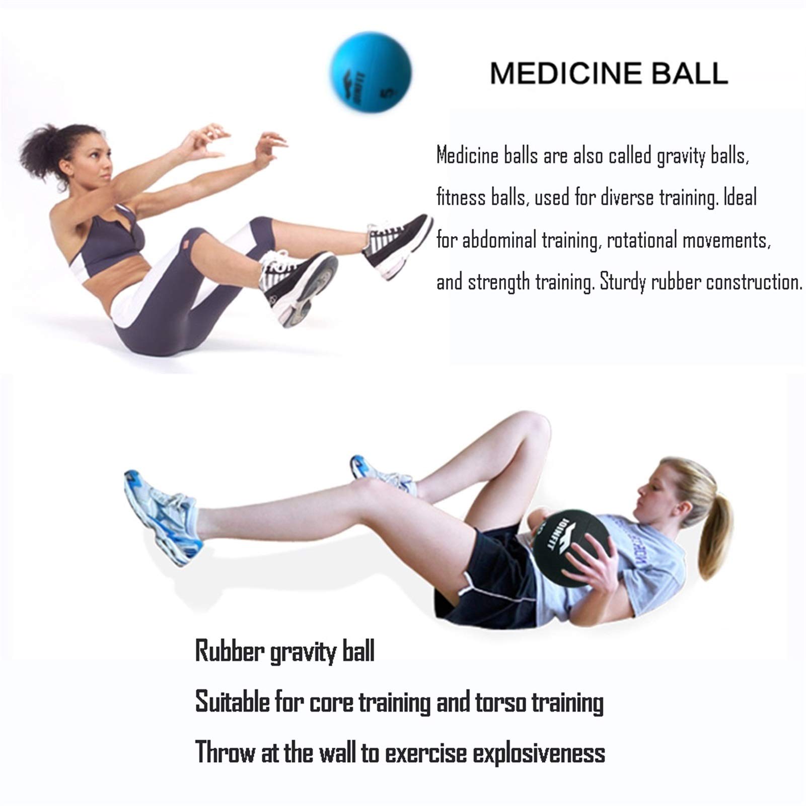 Pelota Medicinal Fitness Training Ball, Equipo De Entrenamiento Deportivo De Entrenamiento De Gravedad del Ejercicio Aeróbico Al Aire Libre, Adecuado para El Entrenamiento Muscular, 1kg / 2.2lbs